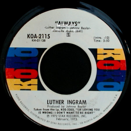 Luther Ingram - Help Me Love / Always side B