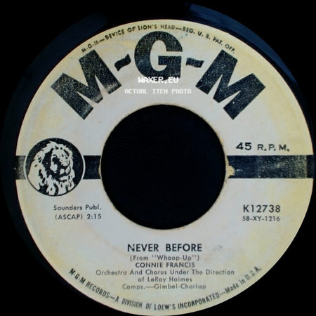 Connie Francis - My Happiness / Never Before side B