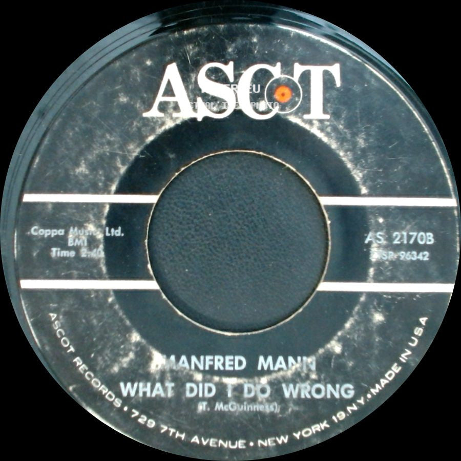 Manfred Mann - Come Tomorrow / What Did I Do Wrong side B