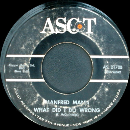 Manfred Mann - Come Tomorrow / What Did I Do Wrong side B