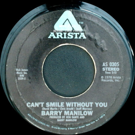 Barry Manilow - Can't Smile Without You / Sunrise side A
