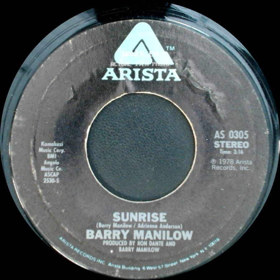 Barry Manilow - Can't Smile Without You / Sunrise side B