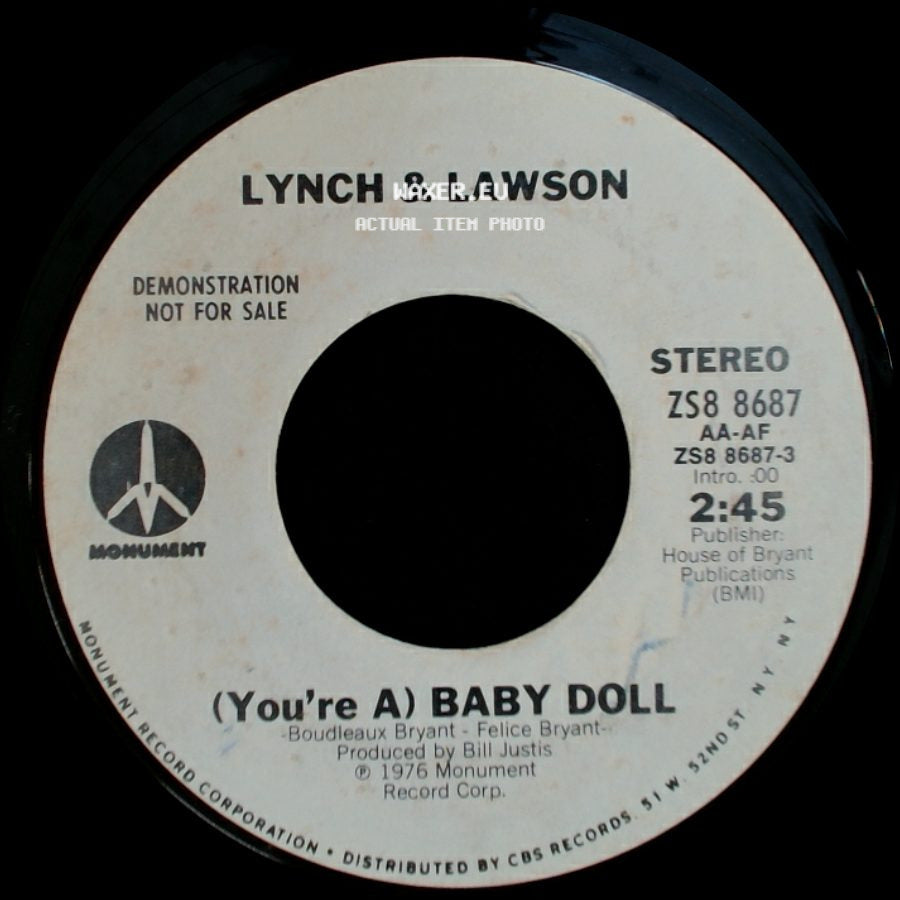 Lynch & Lawson - (You're A) Baby Doll / (You're A) Baby Doll side B