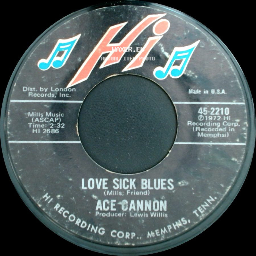 Ace Cannon - Love Sick Blues / Cold Cold Heart side A