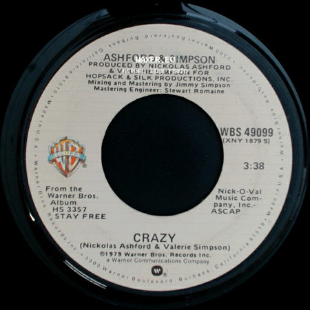 Ashford & Simpson - Crazy / Nobody Knows (Edit) side A
