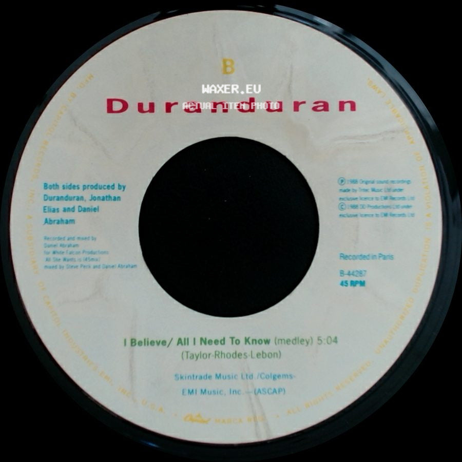 Duranduran - All She Wants Is / I Believe / All I Need To Know (Medley) side B
