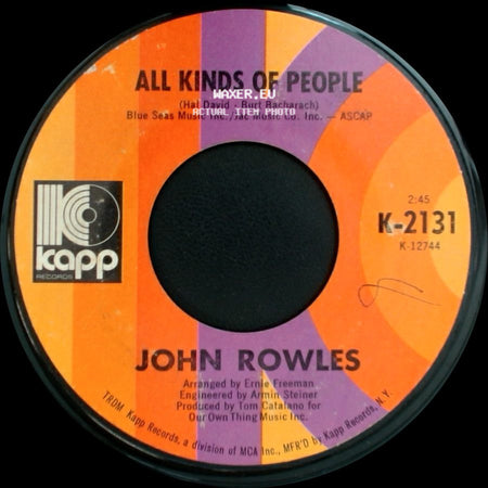John Rowles - Since I Fell For You / All Kinds Of People side B