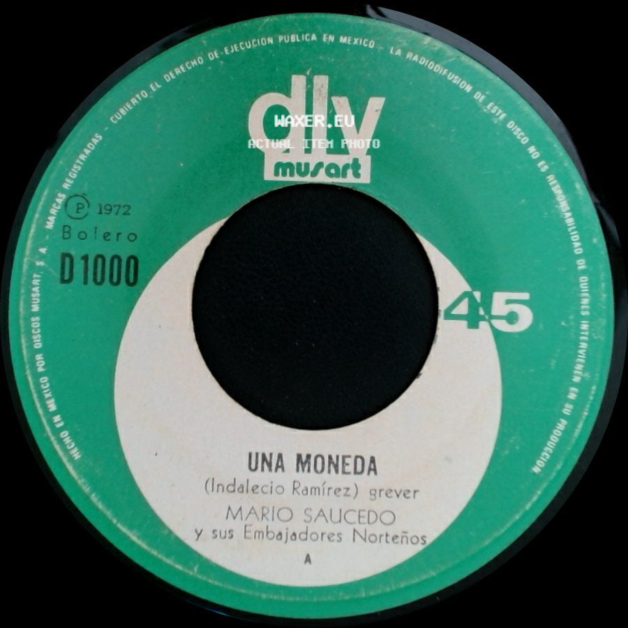 Mario Saucedo Y Sus Embajadores Norteños - Señora De La Noche / Una Moneda side B