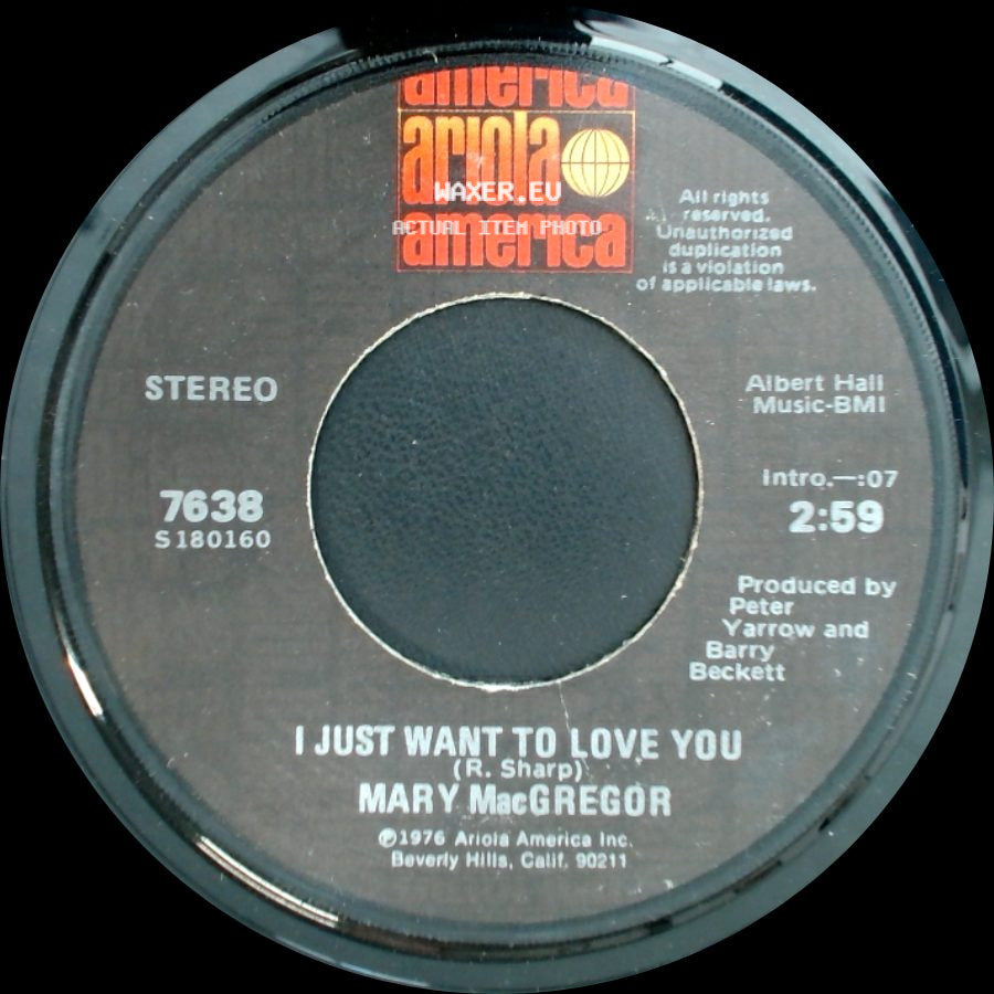 Mary Macgregor - I Just Want To Love You / Torn Between Two Lovers side A