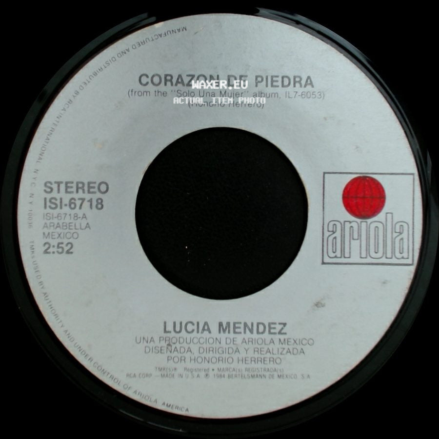 Lucia Mendez - Corazon De Piedra / Solo Un Mujer side A