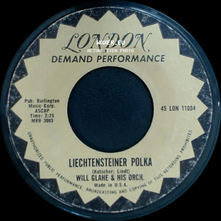 Will Glahe & His Orch. - Swiss Kanton Polka / Liechtensteiner Polka side B