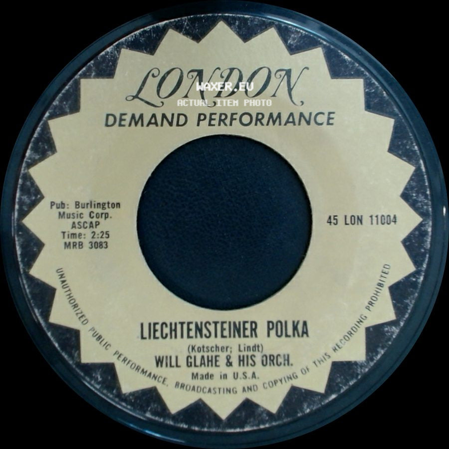 Will Glahe & His Orch. - Swiss Kanton Polka / Liechtensteiner Polka side B