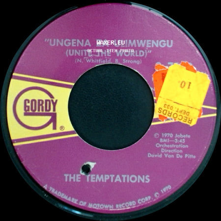 The Temptations - Hum Along And Dance / Ungena Za Ulimwengu (Unite The World) side B