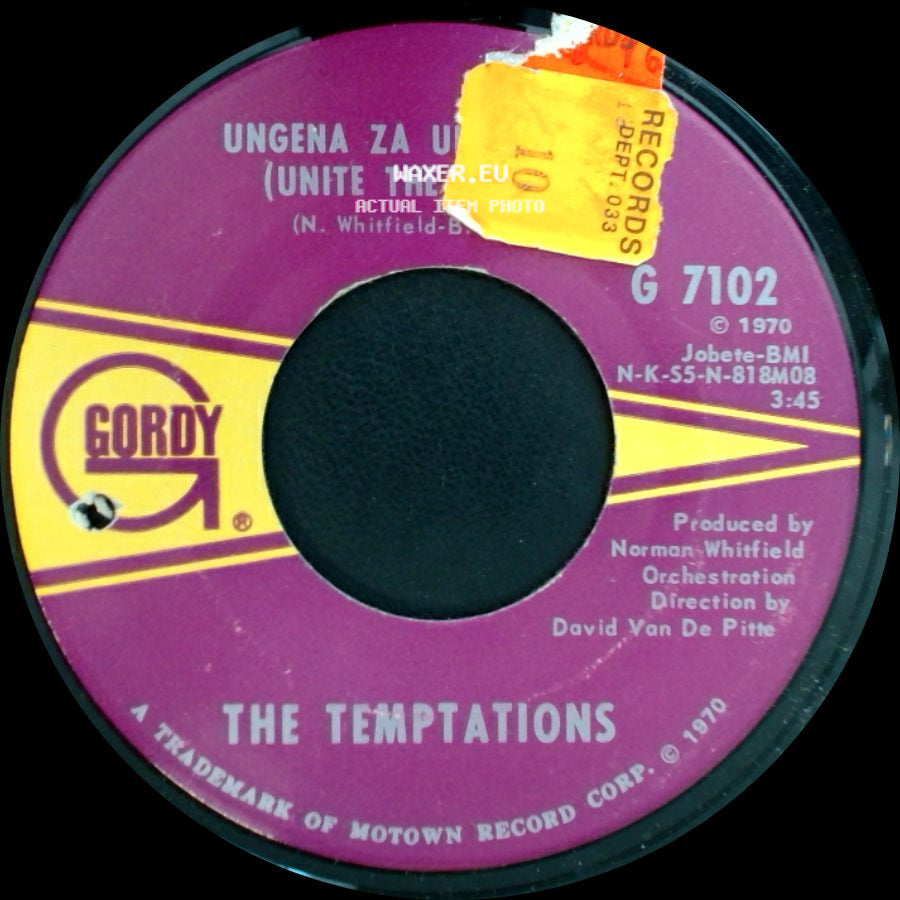 The Temptations - Hum Along And Dance / Ungena Za Umoja (Unite The World) side B