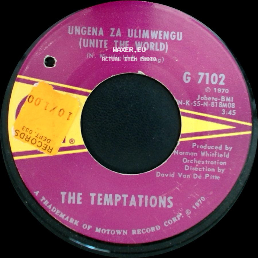 The Temptations - Ungena Za Ulimwengu (Unite The World) / Hum Along And Dance side A