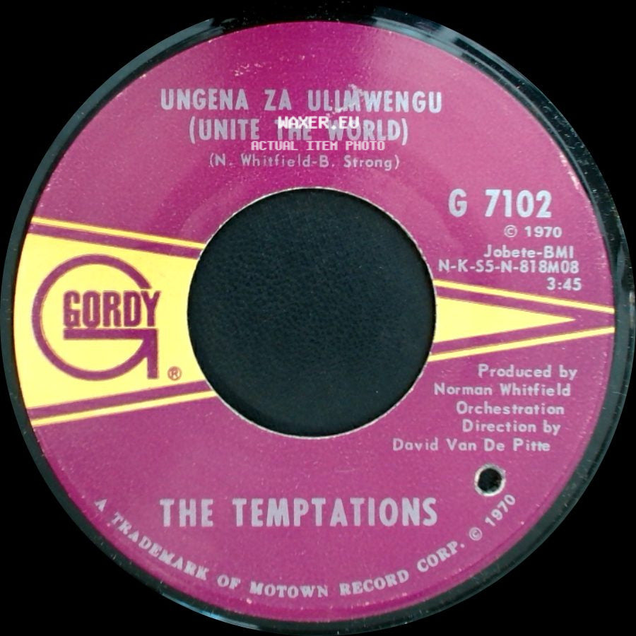 The Temptations - Hum Alone And Dance / Ungena Za Ulimwengu (Unite The World) side B