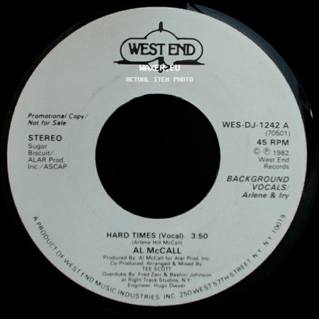 Al Mccall - Hard Times (Vocal) / Hard Times (Vocal) side A