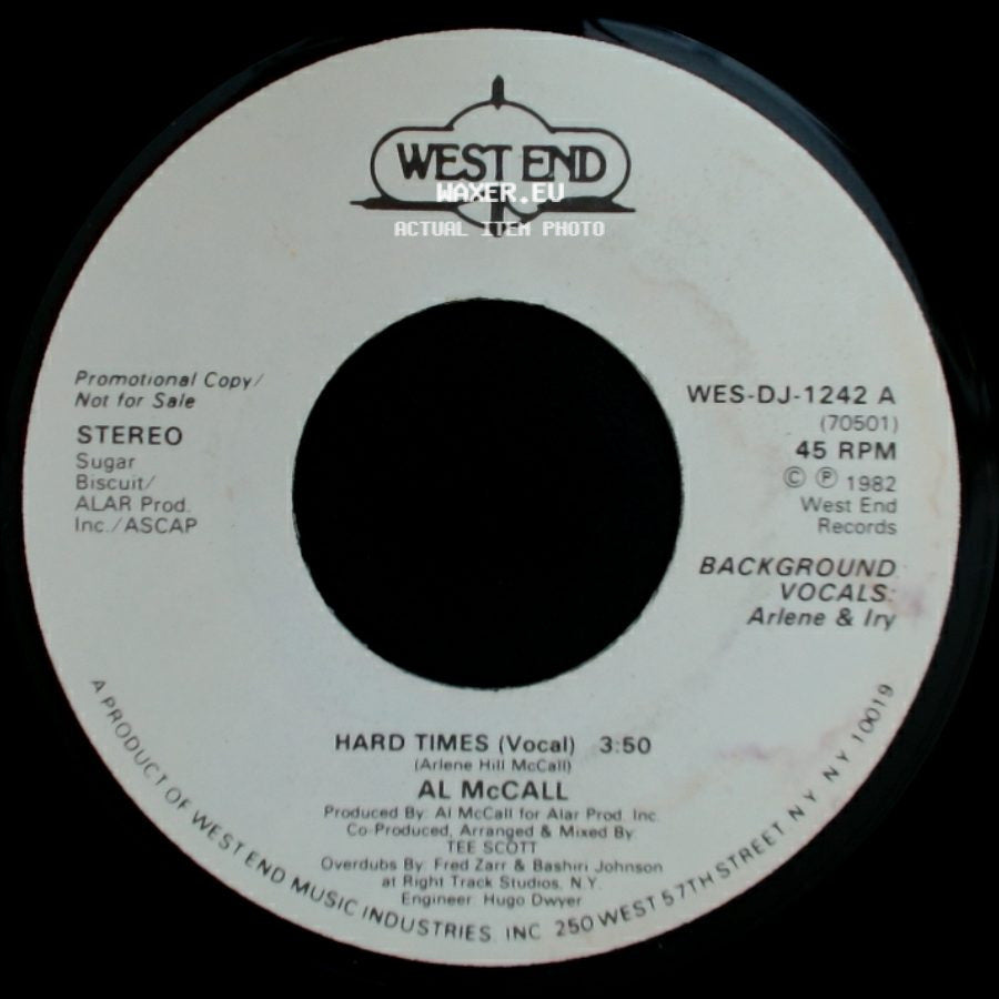 Al Mccall - Hard Times (Vocal) / Hard Times (Vocal) side B