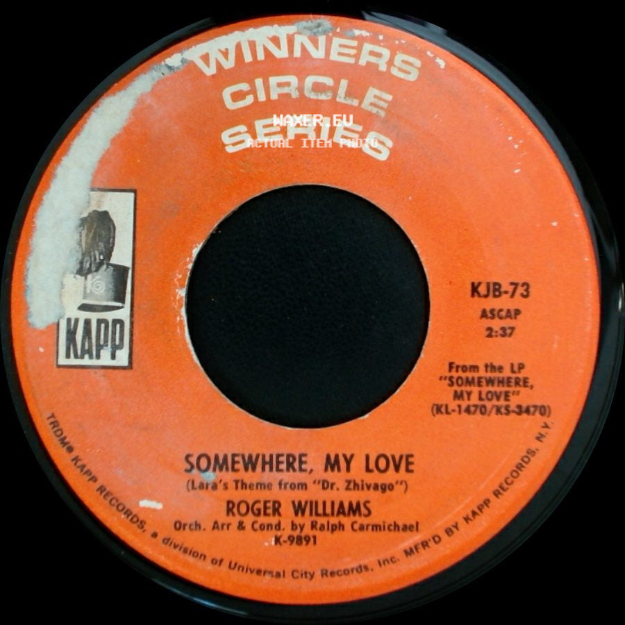 Roger Williams - Born Free / Somewhere, My Love (Lara's Theme From "Dr. Zhivago") side B