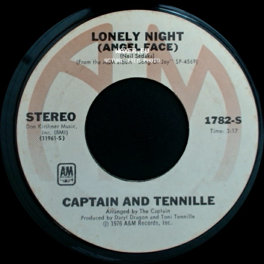 Captain And Tennille - Lonely Night (Angel Face) / Smile For Me One More Time side A