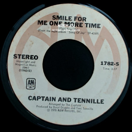 Captain And Tennille - Lonely Night (Angel Face) / Smile For Me One More Time side B