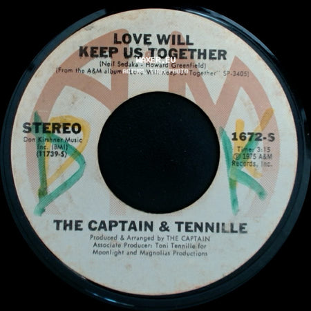 The Captain & Tennille - Love Will Keep Us Together / Gentle Stranger side A
