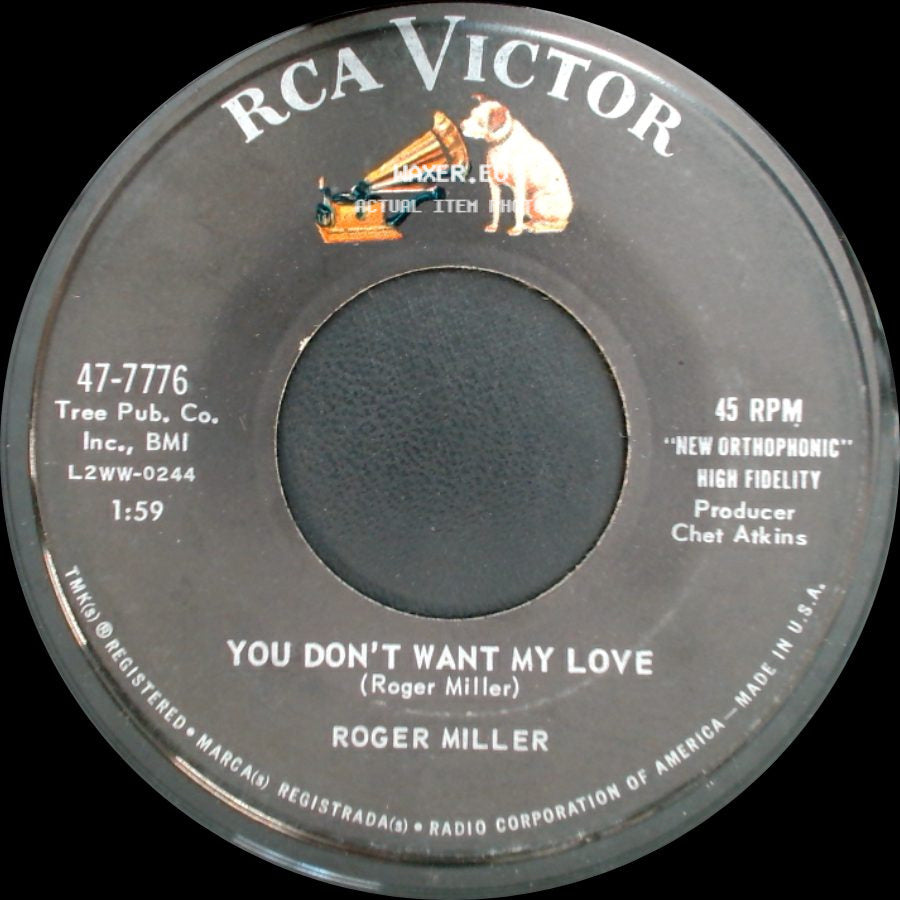 Roger Miller - Footprints In The Snow / You Don't Want My Love side B