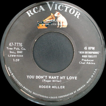 Roger Miller - Footprints In The Snow / You Don't Want My Love side B