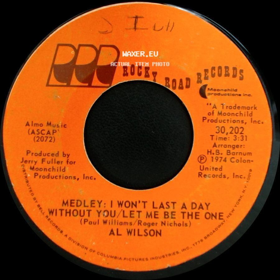 Al Wilson - Medley: I Won't Last A Day Without You / Let Me Be The One / Willoughby Brook side A