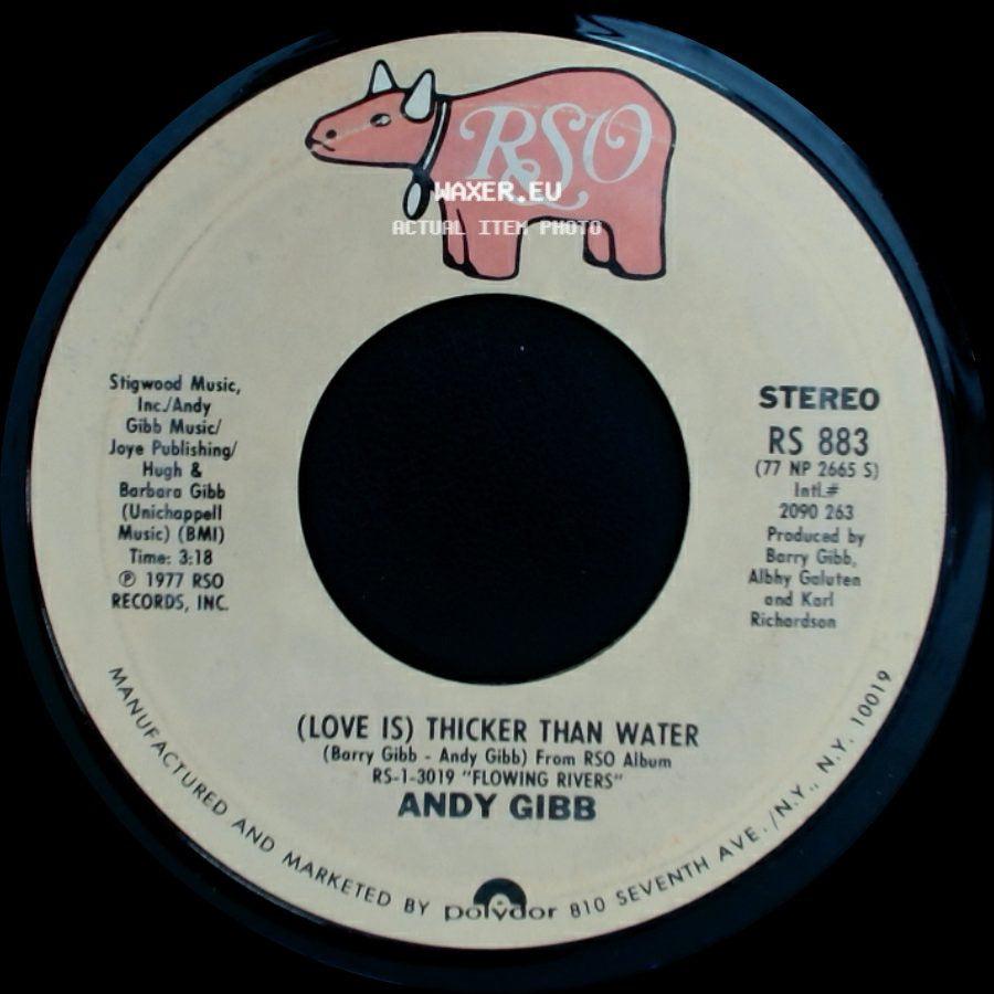 Andy Gibb - Words And Music / (Love Is) Thicker Than Water side B