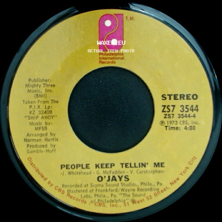 O'jays - For The Love Of Money / People Keep Tellin' Me side B