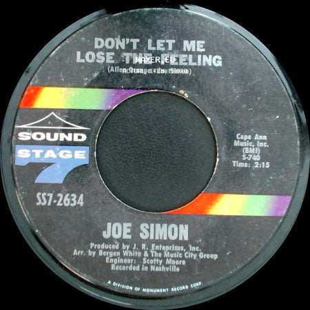 Joe Simon - Don't Let Me Lose The Feeling / Baby, Don't Be Looking In My Mind side A