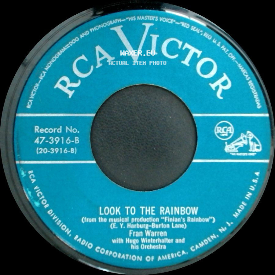 Fran Warren With Hugo Winterhalter And His Orchestra / Fran Warren - Look To The Rainbow / My Silent Love side A