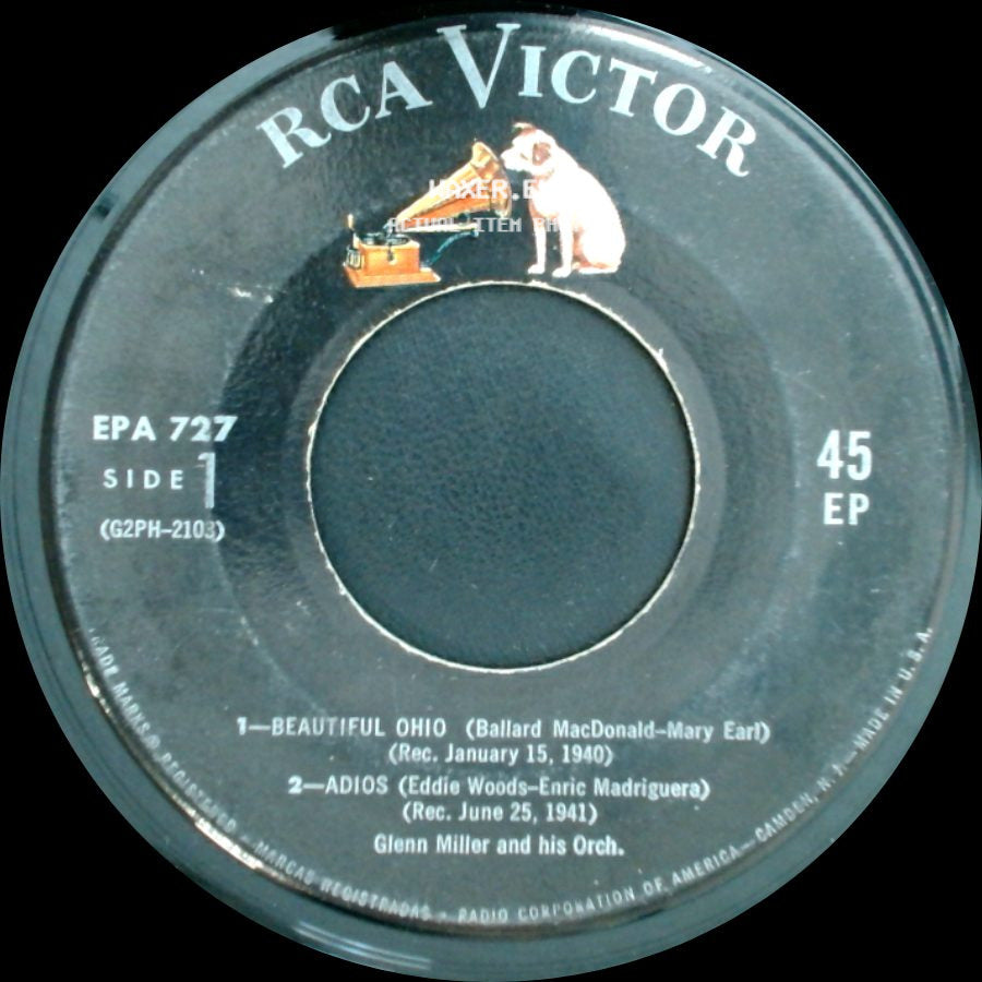 Glenn Miller And His Orch. - Beautiful Ohio / Adios / Serenade In Blue / Bugle Call Rag side A