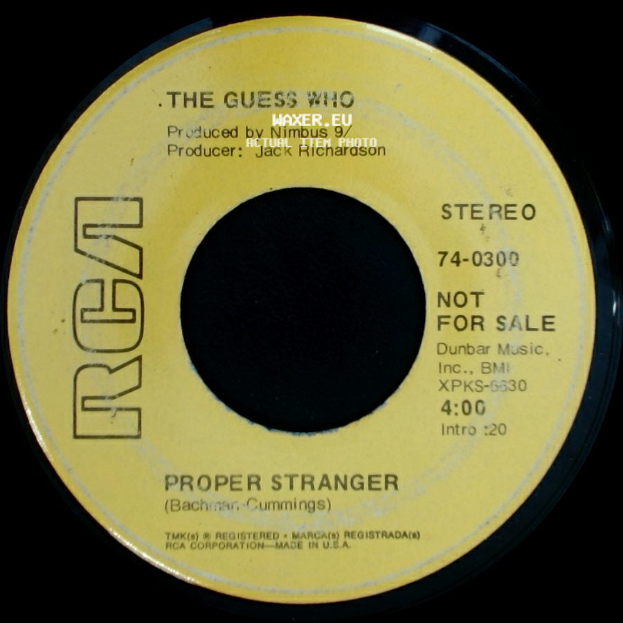 The Guess Who - Proper Stranger / No Time side A