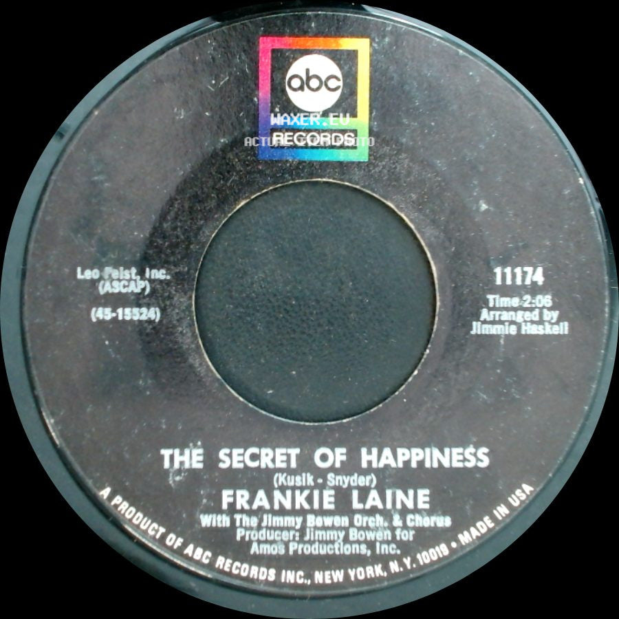 Frankie Laine - The Secret Of Happiness / You Gave Me A Mountain side A
