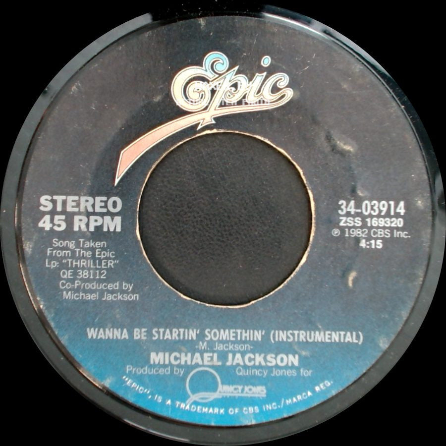 Michael Jackson - Wanna Be Startin' Somethin' (Instrumental) / Wanna Be Startin' Somethin' side A