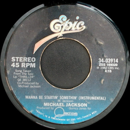 Michael Jackson - Wanna Be Startin' Somethin' (Instrumental) / Wanna Be Startin' Somethin' side A