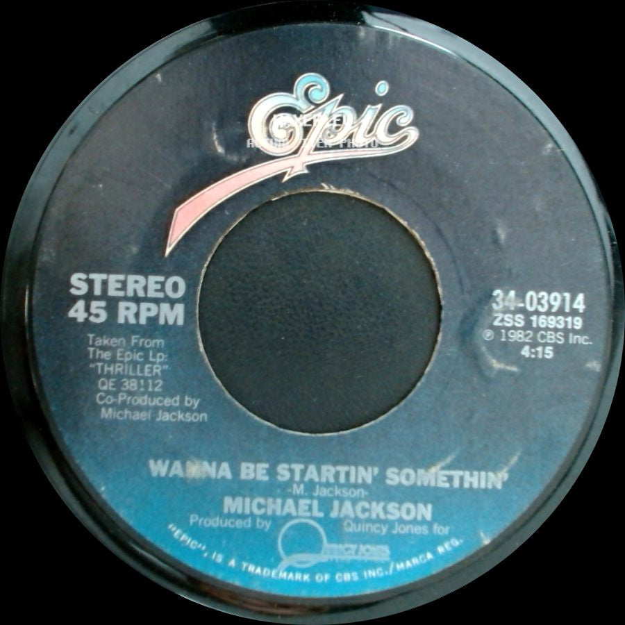 Michael Jackson - Wanna Be Startin' Somethin' (Instrumental) / Wanna Be Startin' Somethin' side B