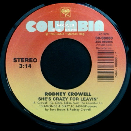 Rodney Crowell - Brand New Rag / She's Crazy For Leavin' side B