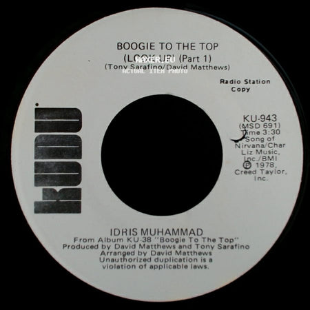 Idris Muhammad - Boogie To The Top (Look Up) (Part 1) / Boogie To The Top (Look Up) (Part 1) side A
