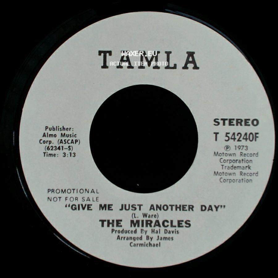 The Miracles - Give Me Just Another Day / Give Me Just Another Day side B