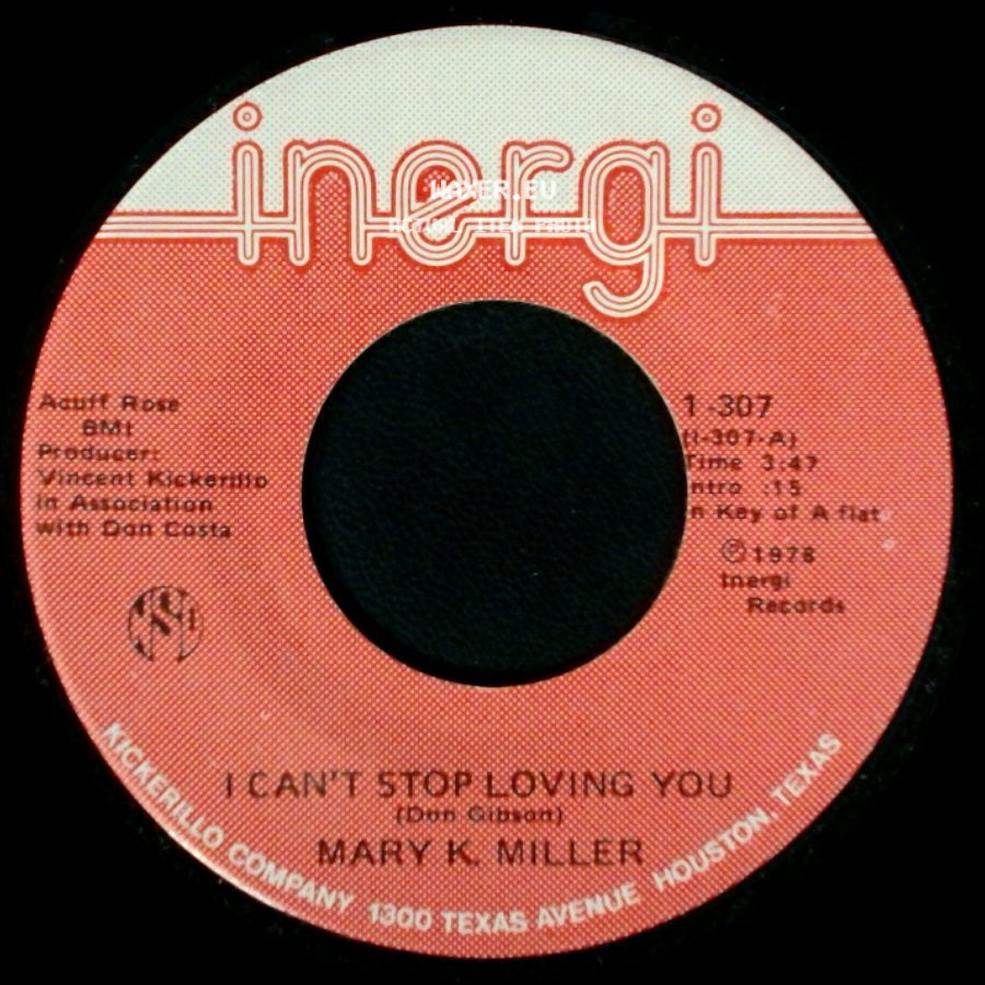 Mary K. Miller - I Can't Stop Loving You / Let Me Go Lover side A