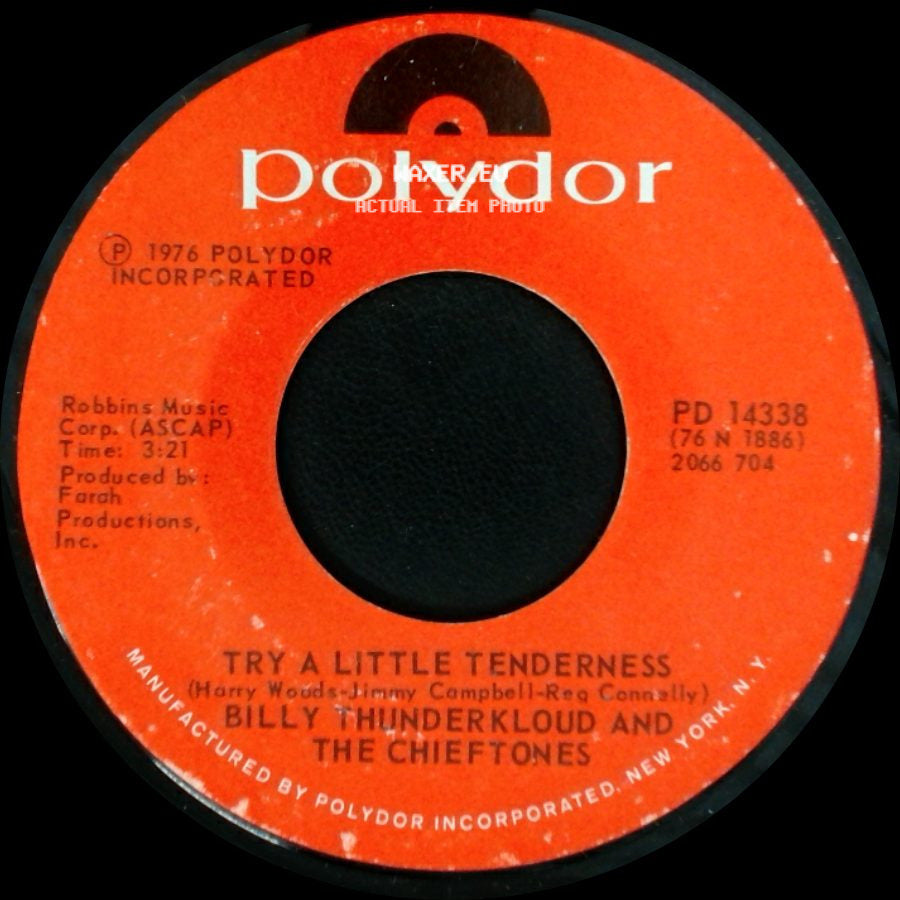 Billy Thunderkloud And The Chieftones - A Natural Feelin' For You / Try A Little Tenderness side B