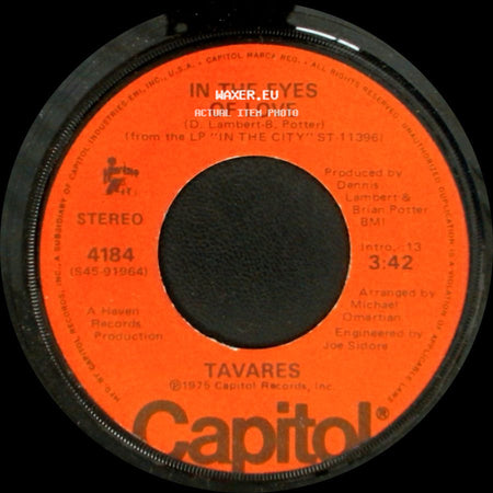 Tavares - In The Eyes Of Love / Free Ride side A