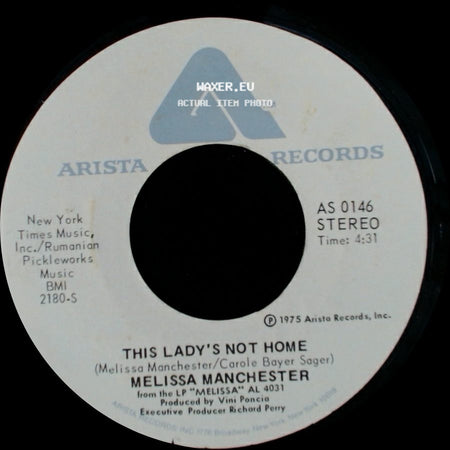 Melissa Manchester - This Lady's Not Home / Just Too Many People side A