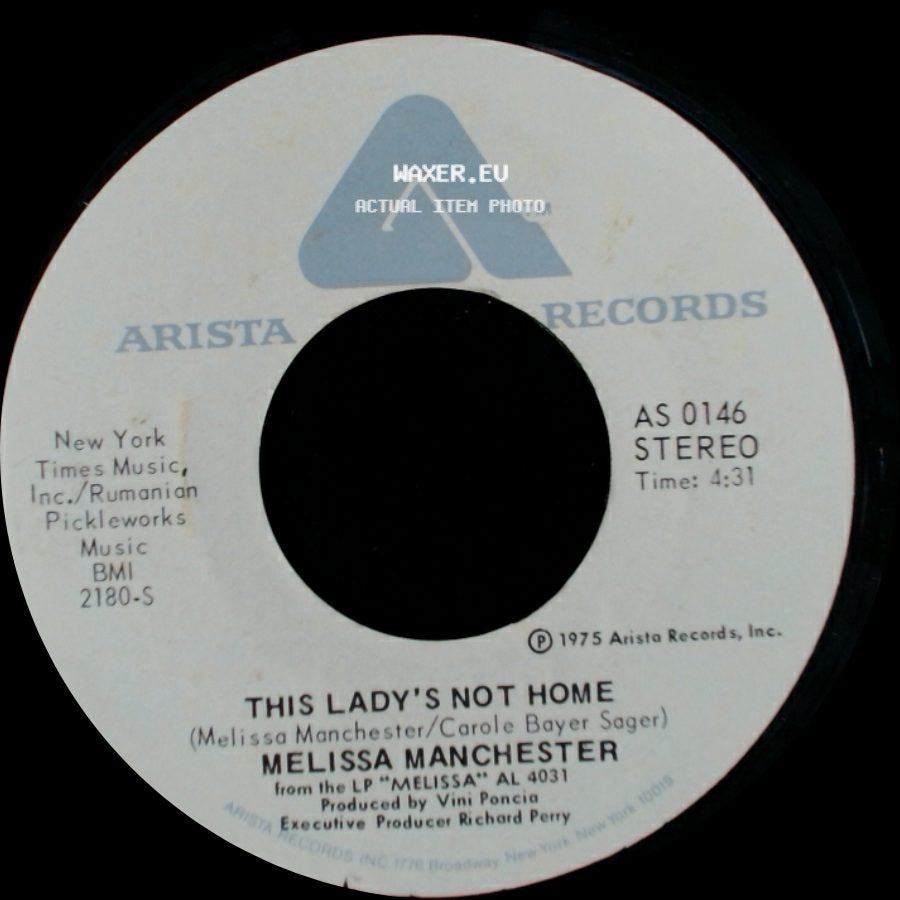 Melissa Manchester - This Lady's Not Home / Just Too Many People side A