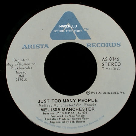 Melissa Manchester - This Lady's Not Home / Just Too Many People side B