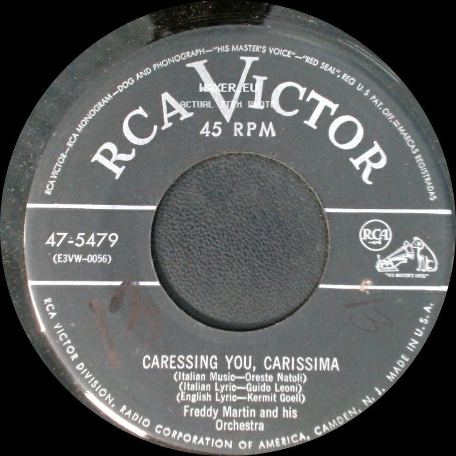 Freddy Martin And His Orchestra - The Quiet Hill / Caressing You, Carissima side B