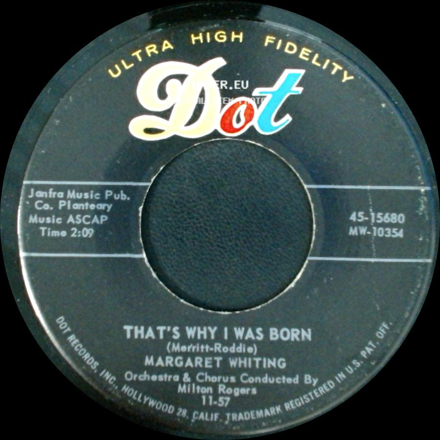 Margaret Whiting - I Can't Help It (If I'm Still In Love With You) / That's Why I Was Born side B